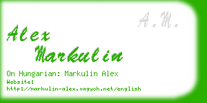 alex markulin business card